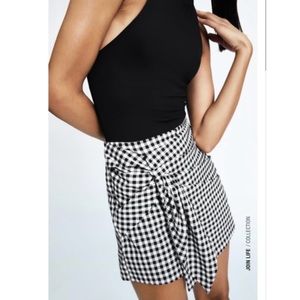 ZARA Gingham Print Skort XS